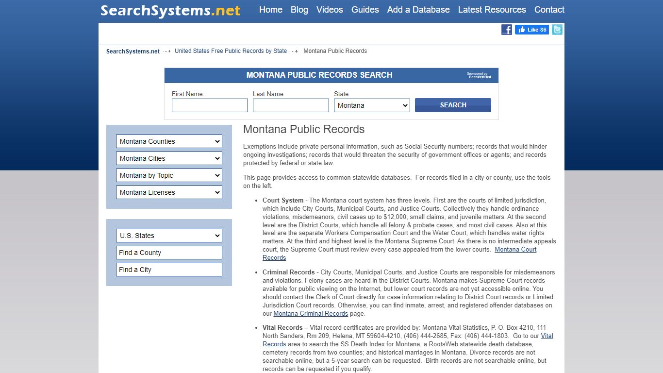 Montana Public Records Search